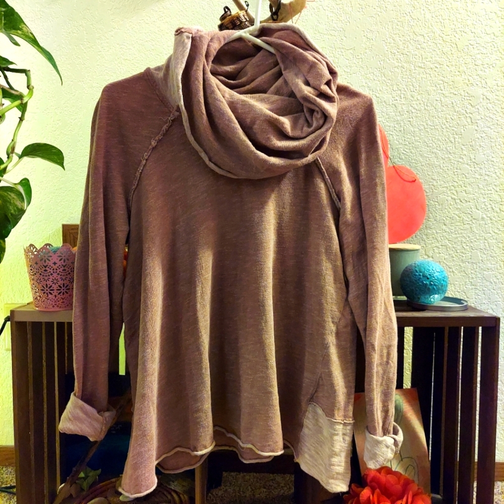 FP Beach Cowl Neck Cotton Long-sleeve Shirt